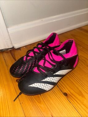 Women’s Black and Hot Pink Athletic Soccer Cleats
